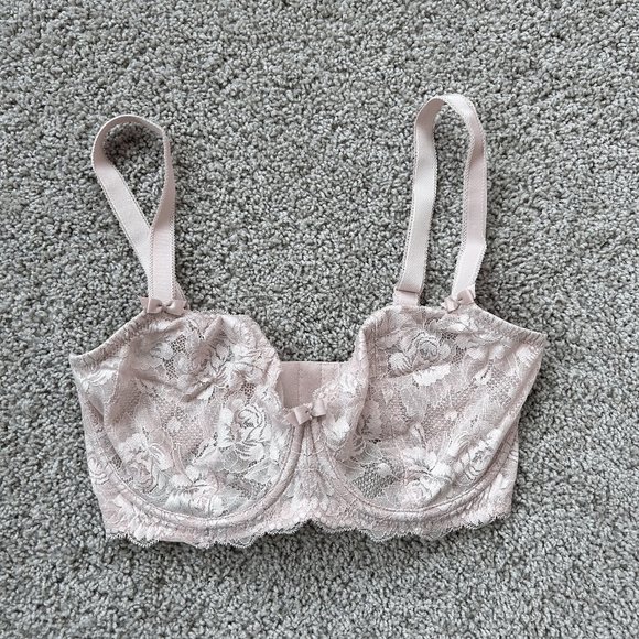 Pink unlined lace underwire bra size 30H - Picture 1 of 6